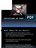 Criticisms of Kant