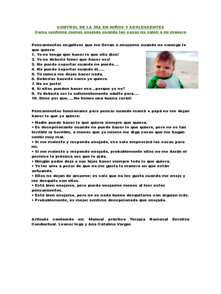 Control de La Ira en Niños y Adolescentes | PDF | Relaciones personales ...