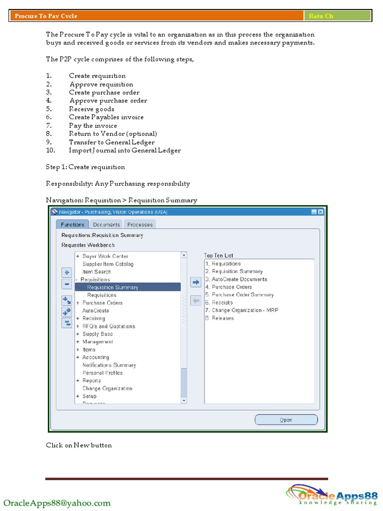 Procure to Pay Cycle Overview | PDF | Invoice | Receipt