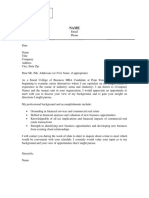 Sample Cold Contact Networking Letter