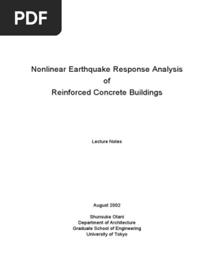 Otani S Nonlinear Earthquake Response Analysis Of Reinforced Concrete Buildings Pdf Pdf