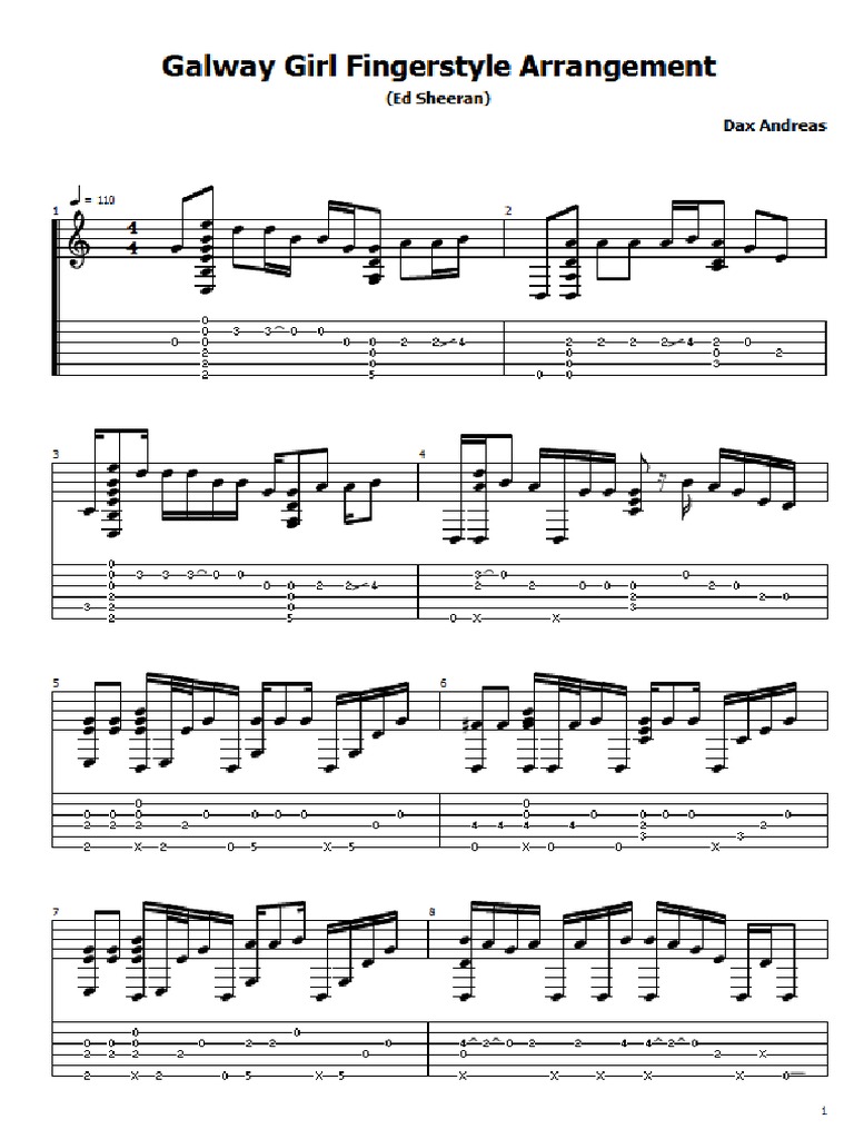 Galway Girl Dax Andreas Fingerstyle Tab