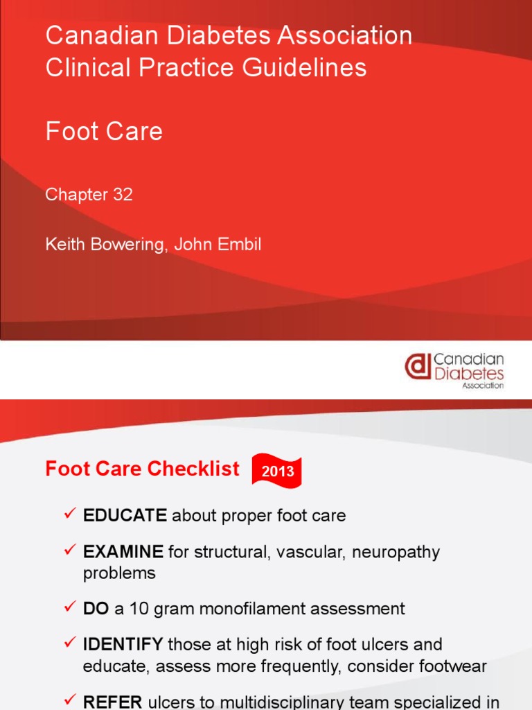 Canadian Diabetes Association Clinical Practice Guidelines Foot Care PDF