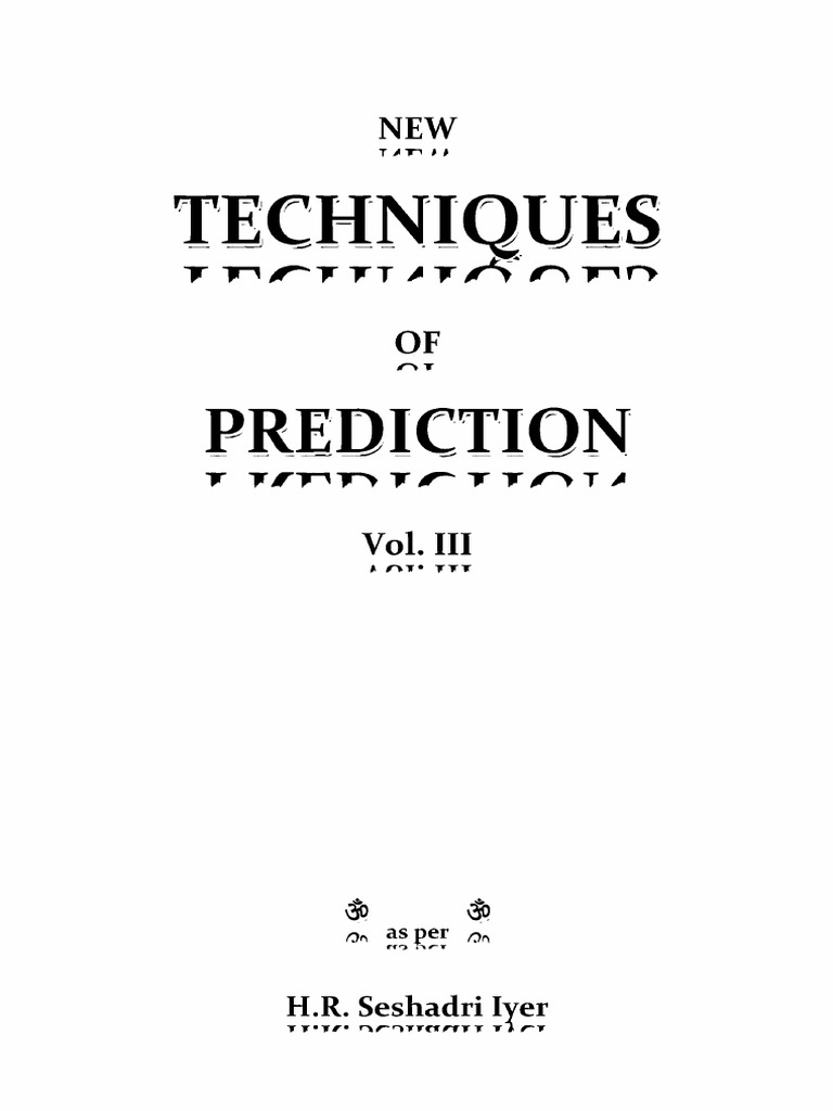 New Techniques of Prediction III | PDF