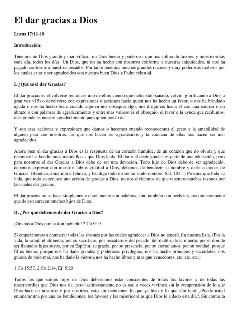 La Gratitud a Dios: Un Acto de Fe | PDF | Gratitud | Dios