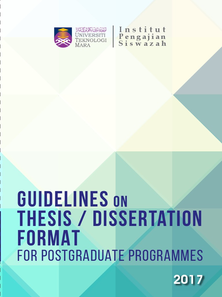 Thesis/Dissertation Format Guidelines | PDF | Thesis | Master Of Science