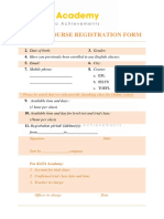 Online Course Registration Form