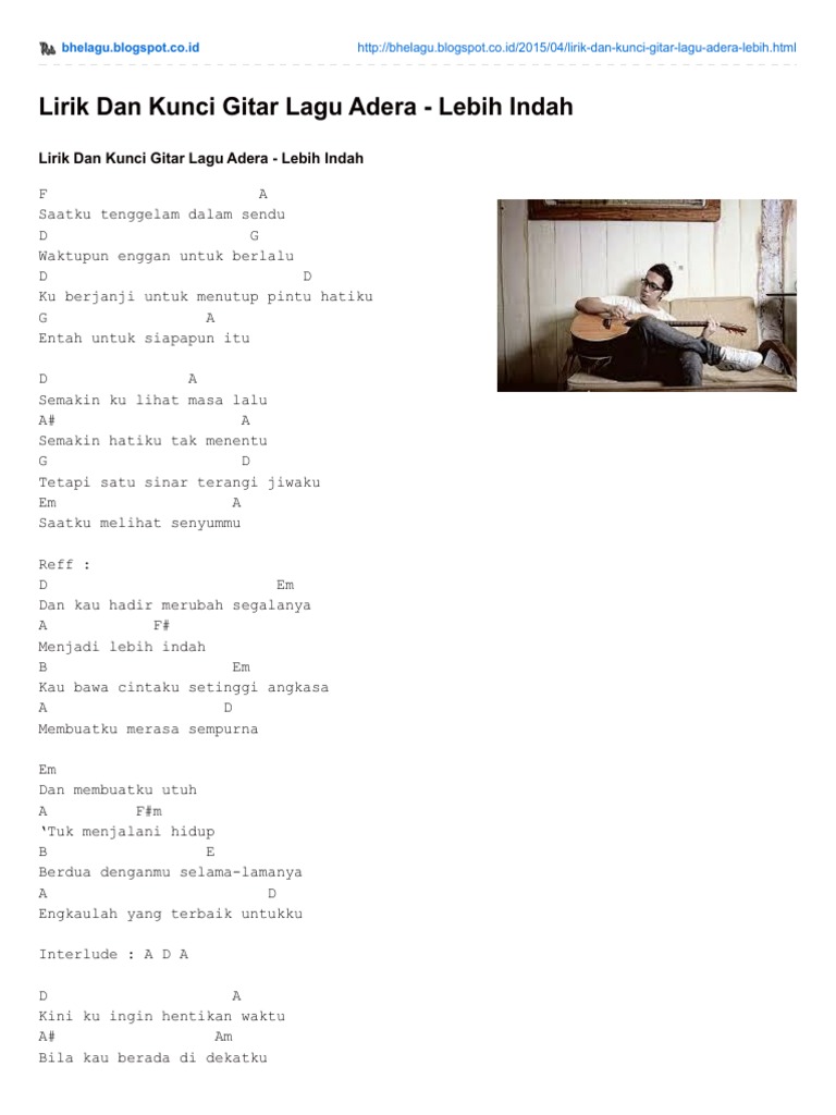 Kunci Gitar Lagu Adera Lebih Indah Pdf