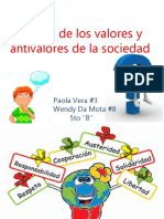 Cultivo de Valores y Antivalores en La Sociedad