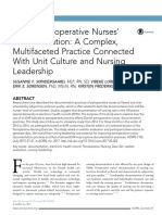 Danish Perioperative Nurses ' Documentation: A Complex, Multifaceted Practice Connected With Unit Culture and Nursing Leadership