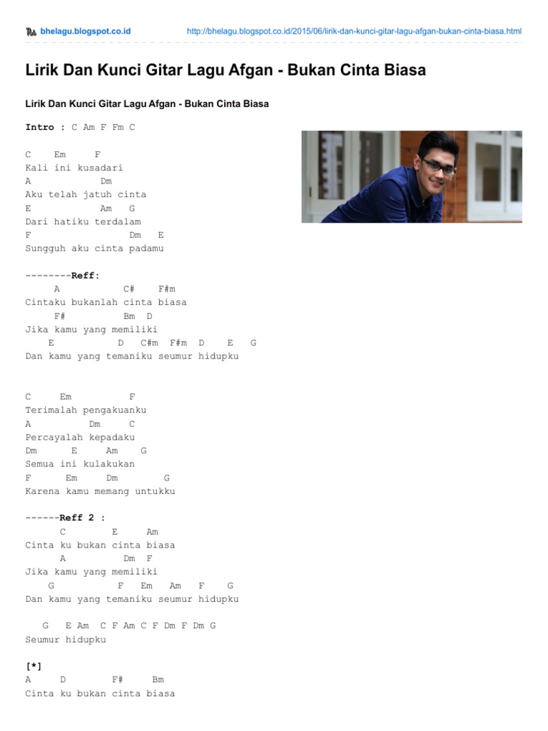 Bhelagu Blogspot Co Id Lirik Dan Kunci Gitar Lagu Afgan Bukan Cinta Biasa Pdf