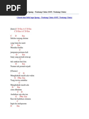 Chord Dan Lirik Lagu Ipang Tentang Cinta Ost Tentang Cinta