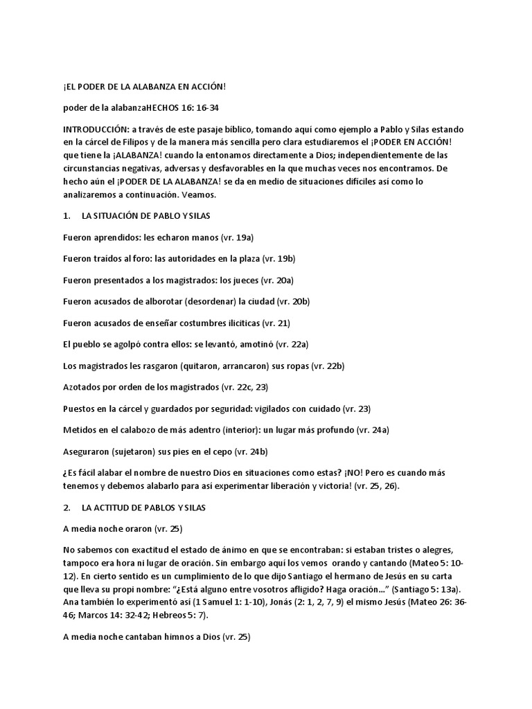 El Poder de La Alabanza en Accion | PDF | Salmos | Jesús