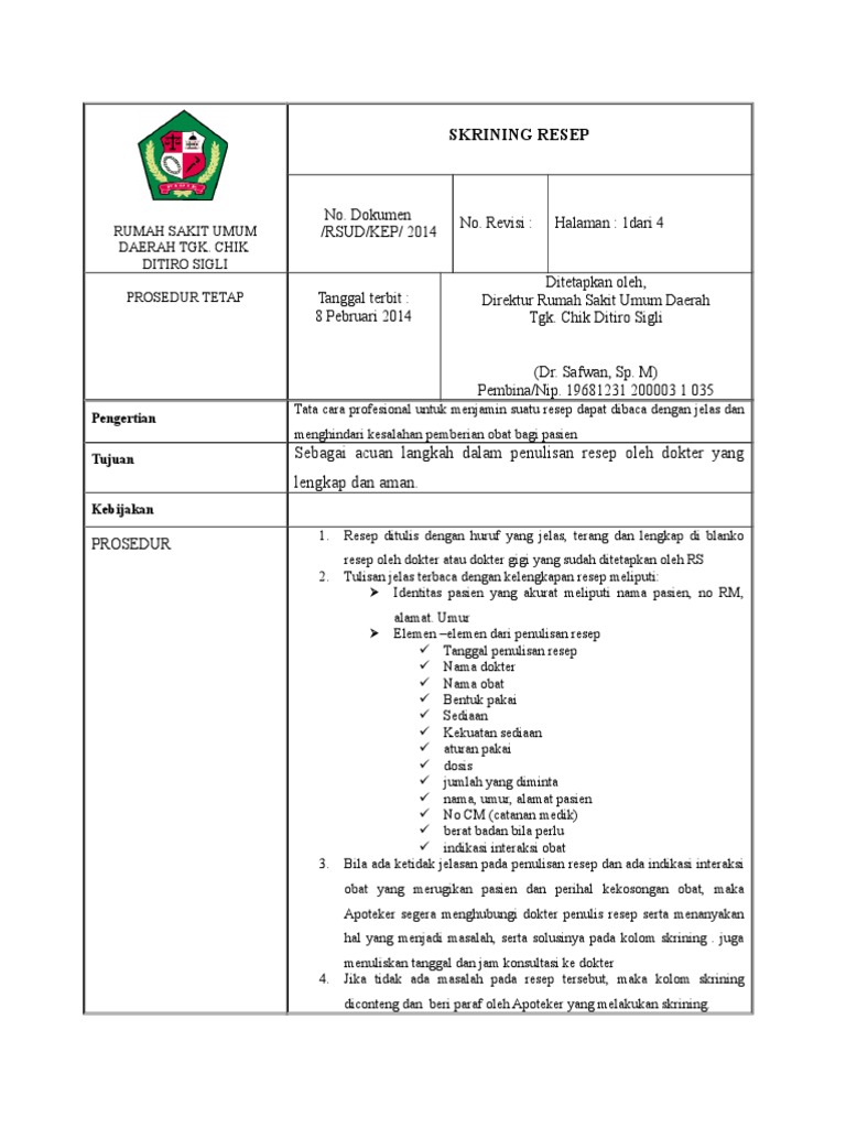 SPO.7. Skrining Resep | PDF
