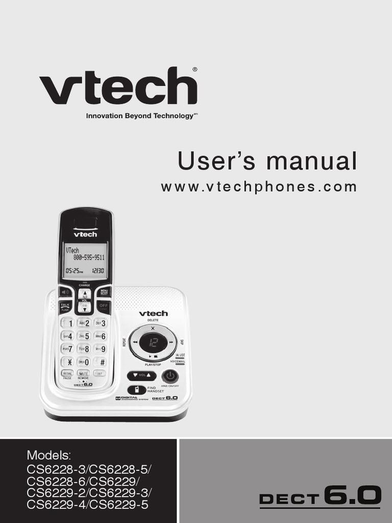 VTECH Cs6229 Manual I7 PDF Voicemail Telephone