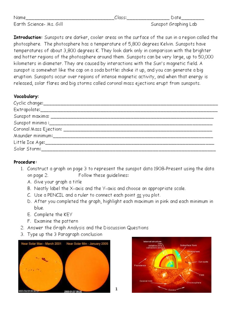 ngss sunspot lab revised2014.docx Sun Stellar Astronomy