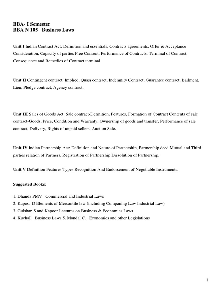 Business Law Overview for BBA Students | PDF | Law Of Agency | Partnership