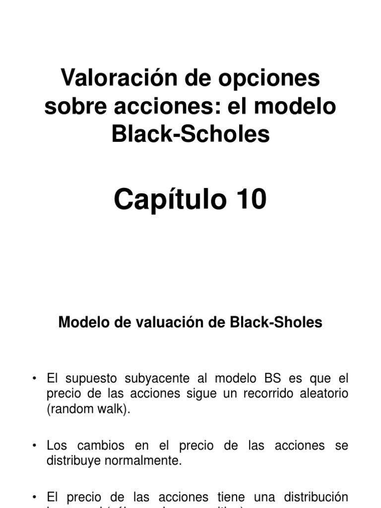 Modelo Black Scholes | PDF | Compartir (Finanzas) | Opción (Finanzas)