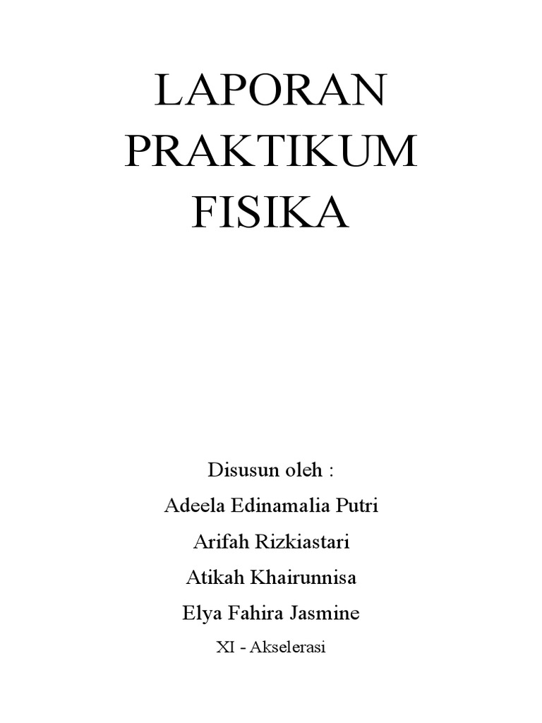 Laporan Praktikum Fisika Gerak Parabola