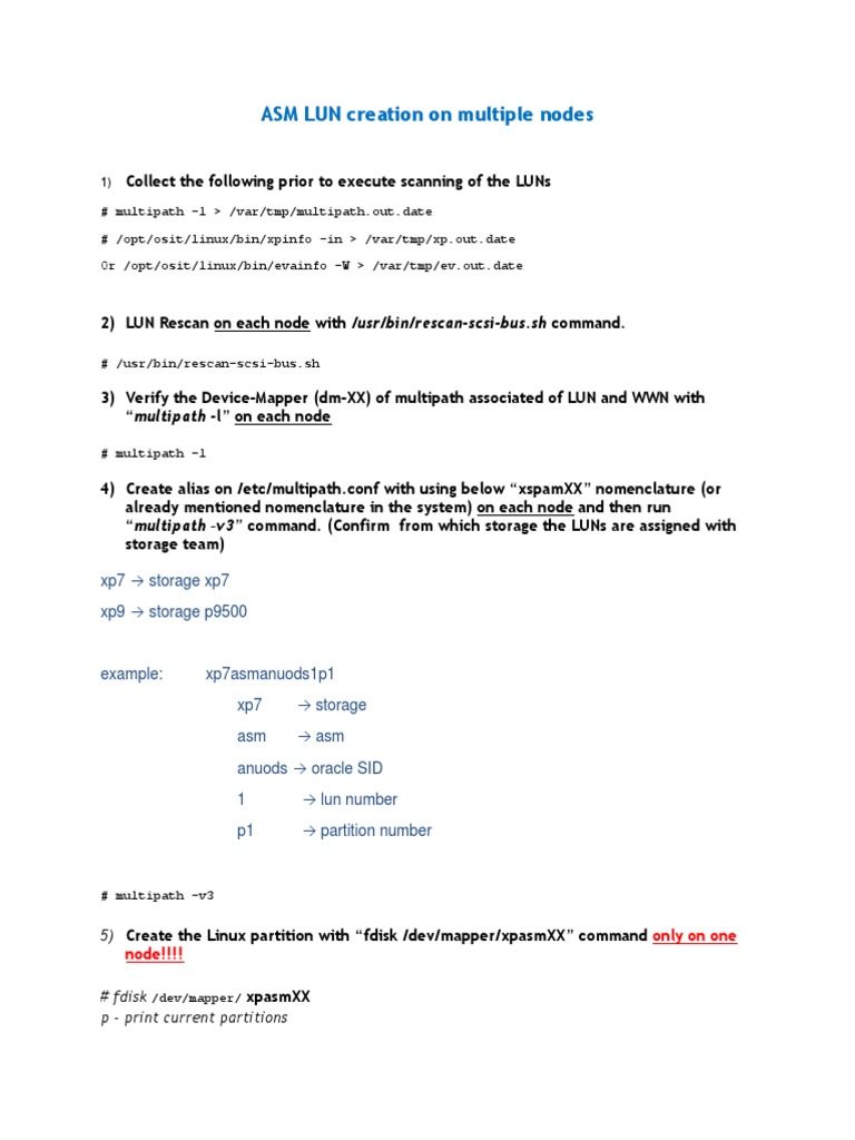 ASM LUN Setup Guide for Admins | PDF | Utility Software | Computer Data ...