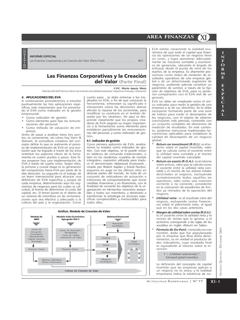 Las Finanzas Corporativas y La Creacion de Valor | PDF | Contabilidad ...