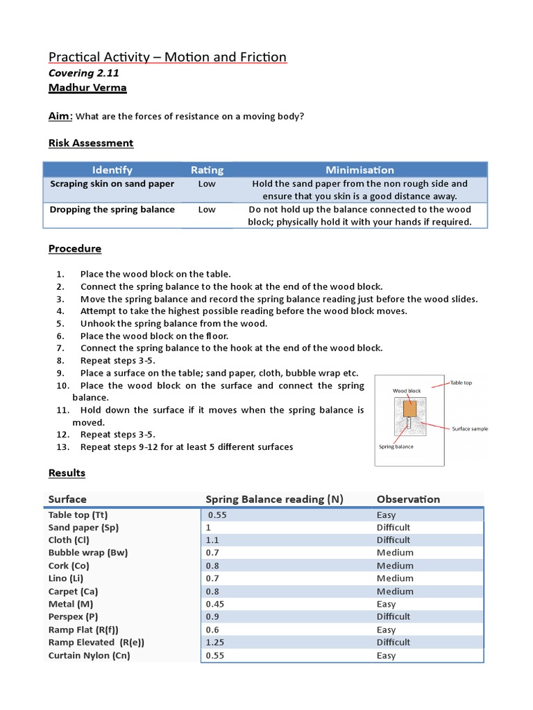 Reducing Friction in Motion Experiments | PDF | Friction | Force