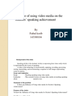 The Influence of Using Video Media On The Students' Speaking Achievement