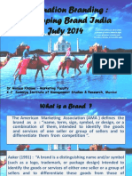 Destination Branding - Developing Brand India - July 2014
