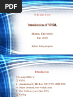 Introduction of VHDL: Shomal University Fall 2010