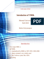 Introduction of VHDL: Shomal University Fall 2010