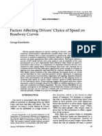 Factors Affecting Drivers' Choice of Speed On Roadway Curves