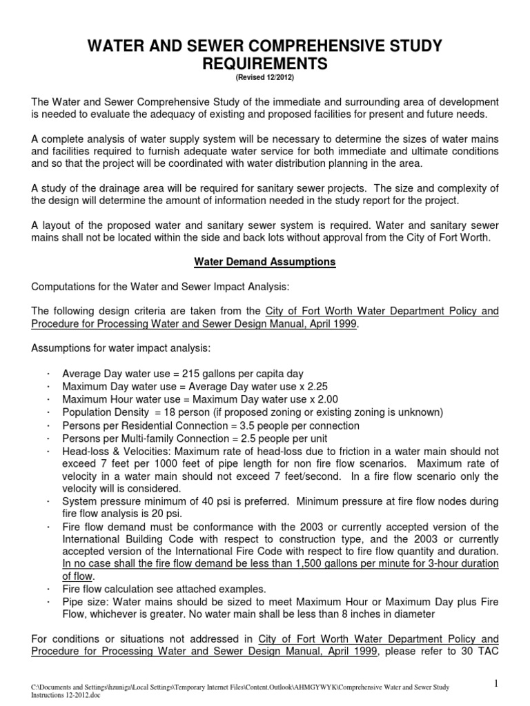 Sewer Study Pdf Water Supply Network Sanitary Sewer