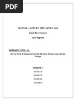 Am2540 - Applied Mechanics Lab Solid Mechanics Lab Report