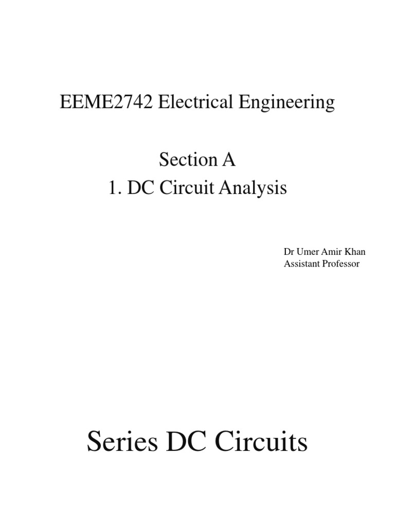 DC Circuit Analysis Download Free PDF Series And Parallel Circuits Electrical Network