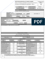 NFS-e de serviço de ensino de idiomas emitida pela prefeitura de Santo André