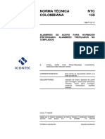NTC 0159 - Alambres de Acero para Concreto Pre-Tensado PDF