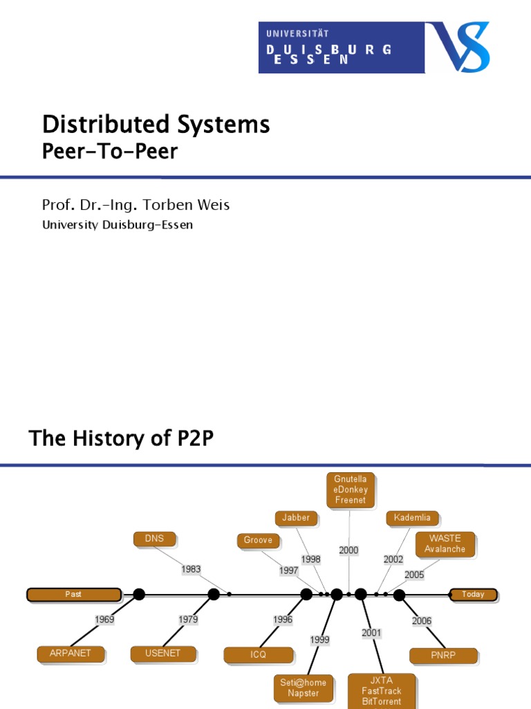 Evolution of Peer-to-Peer Systems | PDF | Peer To Peer | Computer Network