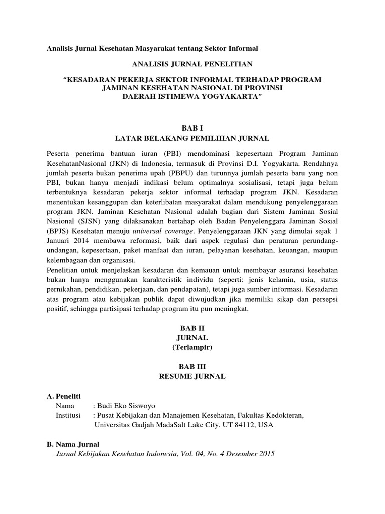 Analisis Jurnal Kesehatan Masyarakat Pdf