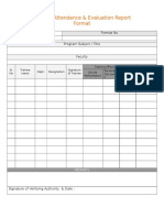 Training Attendence Evaluation