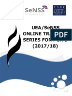 UEASeNSS Online Training Series For PGRs 2017-2018