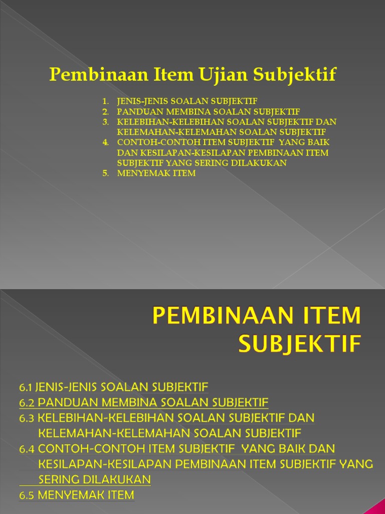 8 Pembinaan Item Ujian Sbjektif Pdf