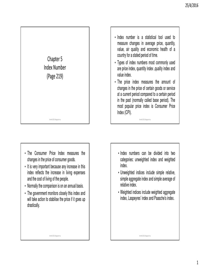 Economics Students' Guide to Index Numbers | PDF | Index (Economics ...