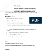 ... A....... Standard Plate Count.... .: SPC (Cfu/ml) Average Number of Colonies X Reciprocal of The Dilution Used