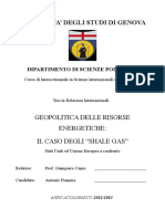 Geopolitica Delle Risorse Energetiche - Il Caso Degli Shale Gas. Stati Uniti Ed Europa A Confronto.