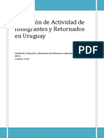Condición de Actividad de Inmigrantes y Retornados en Uruguay