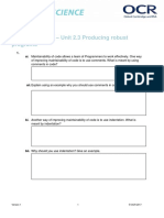 399198 2.3 Producing Robust Programs End of Unit Quiz Lesson Element