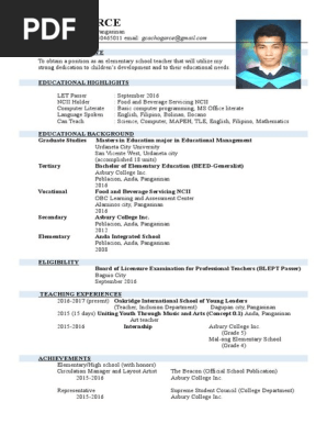 CV format