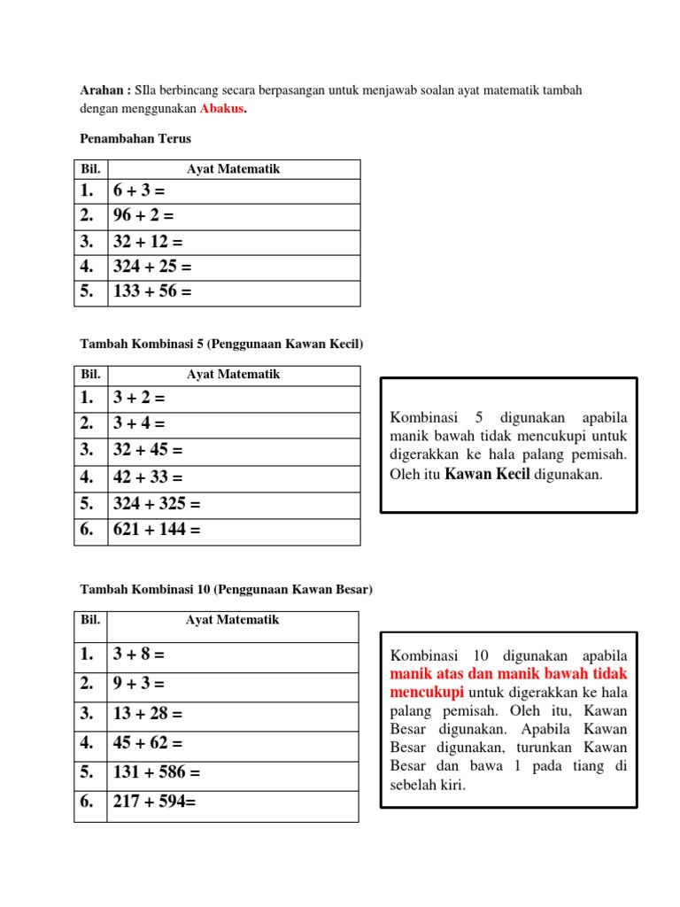 Soalan Abakus | PDF