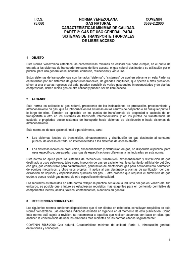 Normativa sobre Gas Natural 3568/2 | PDF | Petróleo | Gas natural