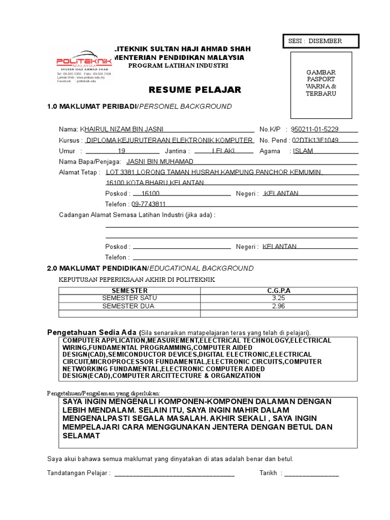 Resume Baru Pdf